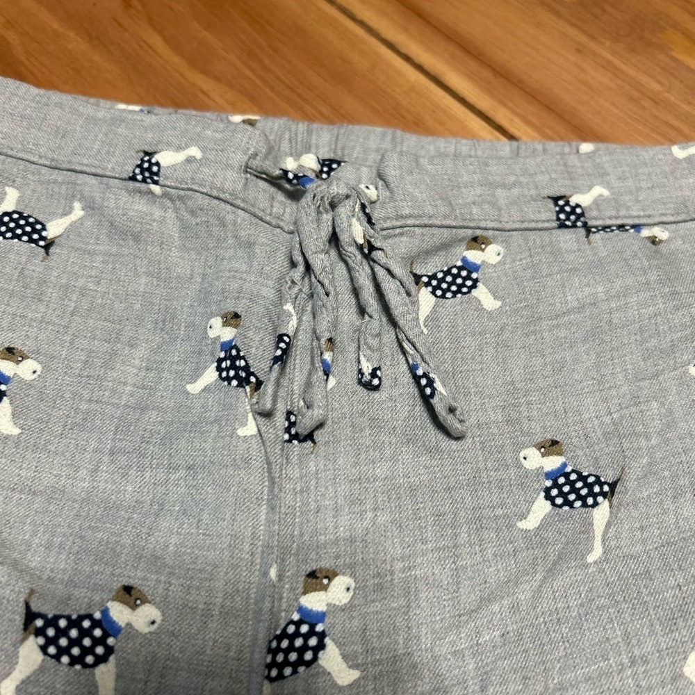 Talbots Gray Lounge Pants with Schnauzers dog Pattern size L - Picture 3 of 8